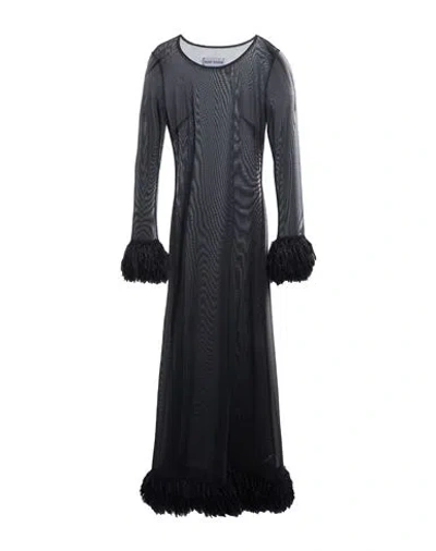 MARINE SERRE MARINE SERRE WOMAN MAXI DRESS BLACK SIZE M POLYAMIDE, ELASTANE