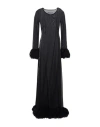 Marine Serre Semi-sheer Maxi Dress In Black