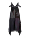 Marine Serre Regenerated Patchwork Midi Dress In Black