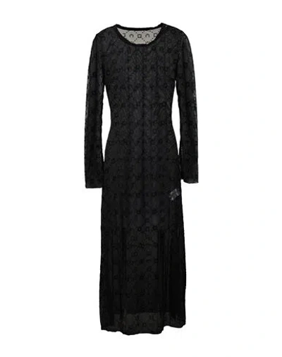 Marine Serre Woman Midi Dress Black Size Xl Polyamide, Elastane