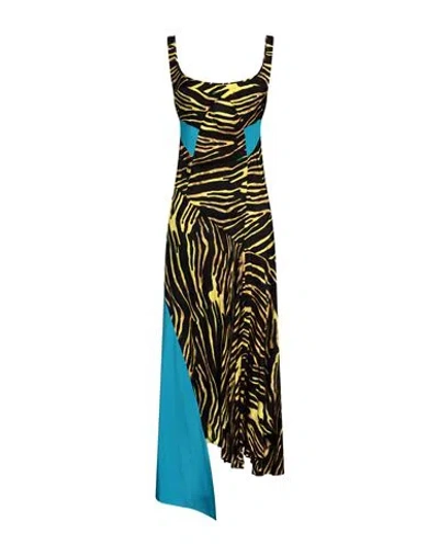Marine Serre Woman Midi Dress Yellow Size S Viscose, Cupro, Elastane