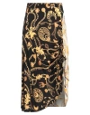 MARINE SERRE MARINE SERRE WOMAN MIDI SKIRT BLACK SIZE 6 VISCOSE, ELASTANE