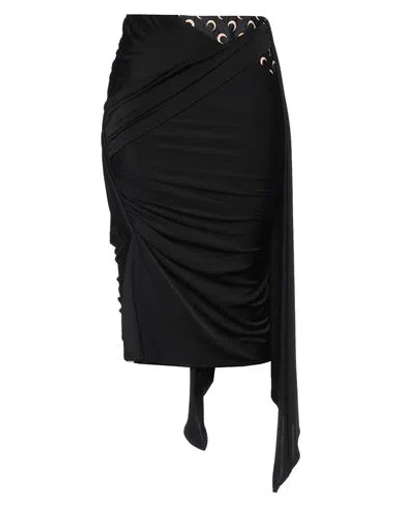 Marine Serre Woman Midi Skirt Black Size S Viscose, Elastane, Polyamide