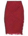 Marine Serre Woman Midi Skirt Brick Size M Polyester, Cotton, Viscose In Red