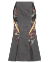 Marine Serre Regenerated Floral Tapestries Panelled Flared Skirt In Grey
