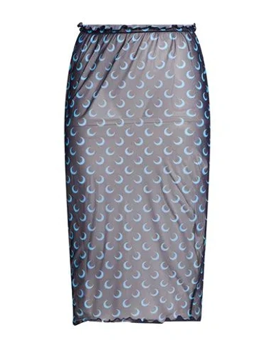 Marine Serre Woman Midi Skirt Midnight Blue Size 4 Polyester, Elastane