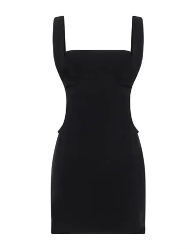 MARINE SERRE MARINE SERRE WOMAN MINI DRESS BLACK SIZE 6 POLYESTER, POLYURETHANE