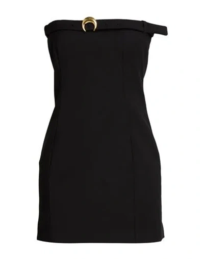 Marine Serre Woman Mini Dress Black Size 6 Virgin Wool, Elastane