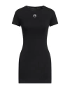Marine Serre Black Long T-shirt With Crescent Moon Embroidered On The Front And Logo Patch On The Back In Cotton  In Black
