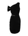 Marine Serre Shelter One-shoulder Draped Jersey Minidress In Black