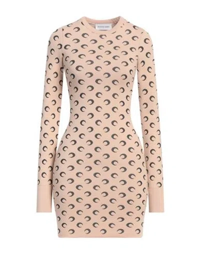 Marine Serre Woman Mini Dress Blush Size M Merino Wool In Pink