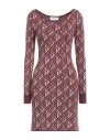 Marine Serre White Line Woman Mini Dress Burgundy Size M Wool, Viscose In Red