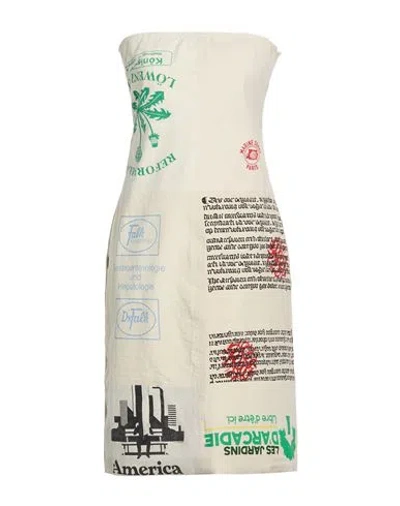 Marine Serre Woman Mini Dress Ivory Size 8 Cotton In White