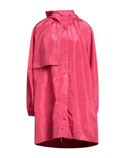 Marine Serre Woman Overcoat Fuchsia Size 4 Recycled Polyester In Pink
