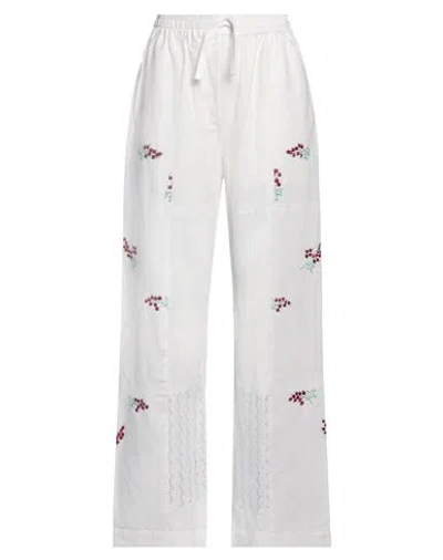 Marine Serre Woman Pants White Size L Cotton