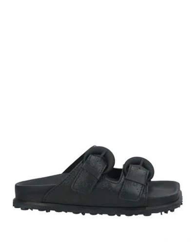 MARINE SERRE MARINE SERRE WOMAN SANDALS BLACK SIZE 8 LEATHER