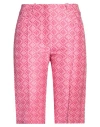 Marine Serre Woman Shorts & Bermuda Shorts Fuchsia Size 6 Cotton, Polyester, Polyamide In Pink