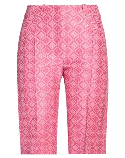 Marine Serre Woman Shorts & Bermuda Shorts Fuchsia Size 6 Cotton, Polyester, Polyamide In Pink