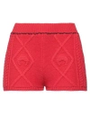 Marine Serre Woman Shorts & Bermuda Shorts Red Size M Wool In Red