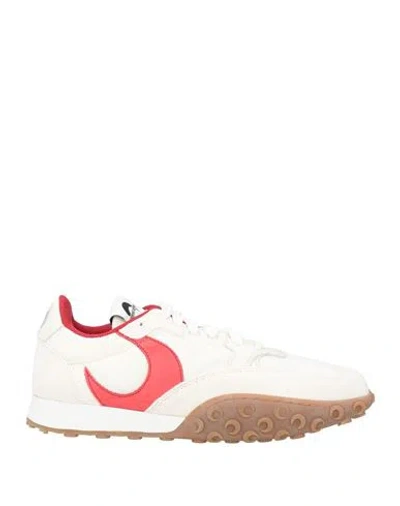 Marine Serre Woman Sneakers Ivory Size 8 Leather, Textile Fibers In White