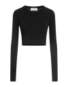 Marine Serre Rib Knit Cropped Top In Black