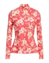 Marine Serre Second Skin Printed Jersey Top In Red