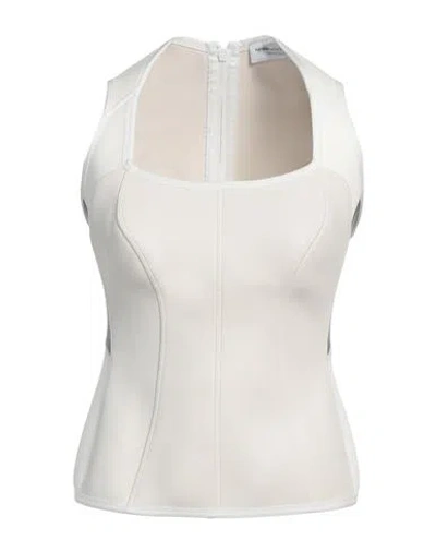 Marine Serre Woman Top Off White Size L Recycled Nylon