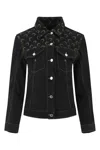 Marine Serre Moon-print Denim Jacket In Black