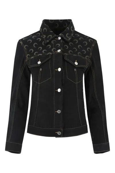 Marine Serre Women Black Denim Jacket In 00