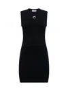 Marine Serre Black Crescent Moon-detail Mini Dress In Black