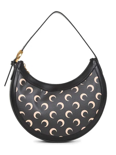 Marine Serre Women Black Moon Canvas Eclips Shoulder Bag
