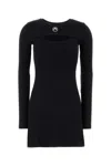 Marine Serre Crescent Moon-embroidered Mini Dress In Black