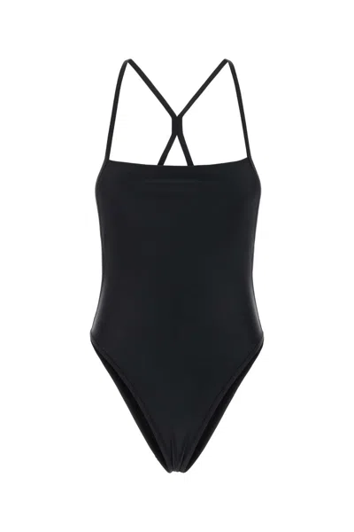 Marine Serre Women Black Stretch Nylon Swimsuit