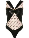 Marine Serre Draped Viscose Bodysuit In Multi