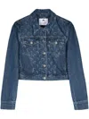 Marine Serre Deadstock Moonogram-pattern Denim Jacket In Blue