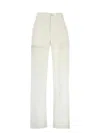 Marine Serre Cotton Trousers With Embroidered Pockets In White