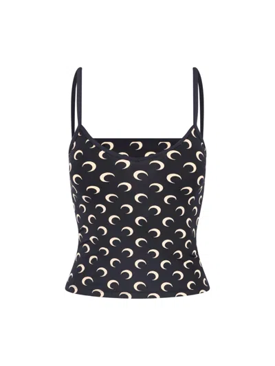 Marine Serre Women's Crescent Print Cami Tank Top In Black