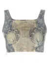 Marine Serre Regenerated Denim Top In Denim