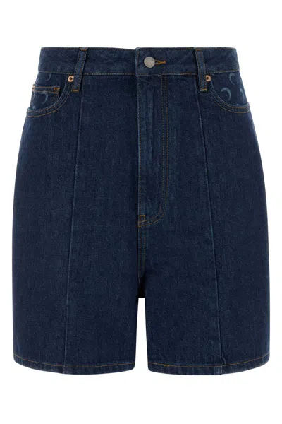 Marine Serre Women's Denim Mini Shorts In Blue