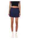 Marine Serre Pleated Mini Skirt Textured Fabric In Blue