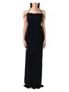 Marine Serre Women Long Dress With Neckline On The Back In Black
