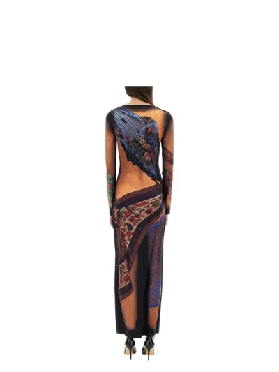 MARINE SERRE WOMEN'S DRAPED STATUE LONG DRESS