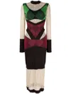 Marine Serre Regenerated Lozenge-knit Midi Dress In Green