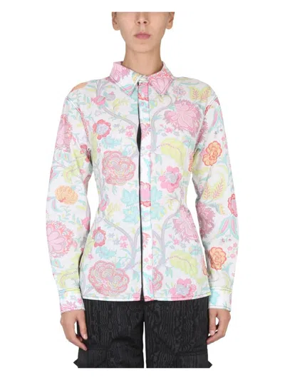 MARINE SERRE WOMEN'S FLORAL PRINT SHIRT | SIZE 34 | T307FW22WU