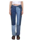 Marine Serre Moonogram Straight-leg Denim Jeans In Denim