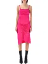Marine Serre Regenerated Jersey Dress In Fucsia