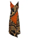 Marine Serre Ornament Jewelry-print Regenerated-silk Dress In Black