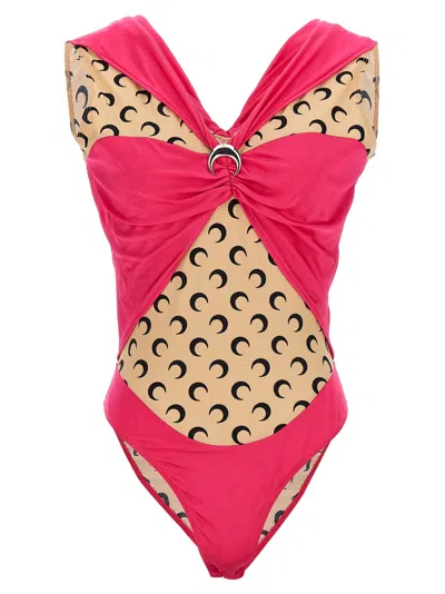Marine Serre Women's Logo Bodysuit In Pink