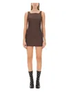 Marine Serre Mini Dress In Brown