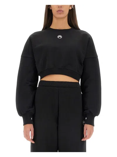 MARINE SERRE WOMEN'S MOON CROPPED SWEATSHIRT